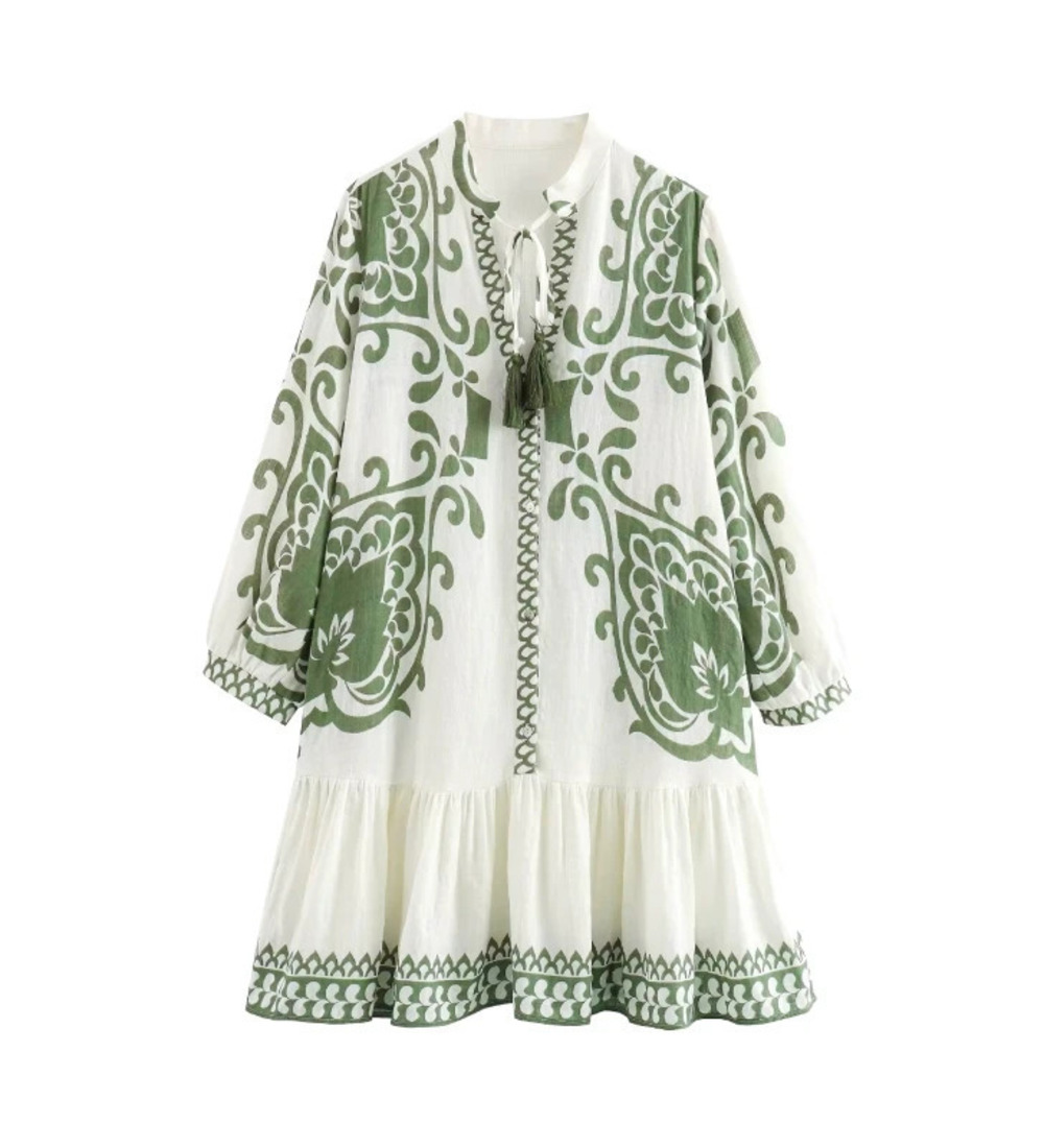 ZARA Placement Print Vacation Dress - Picture 3 of 4